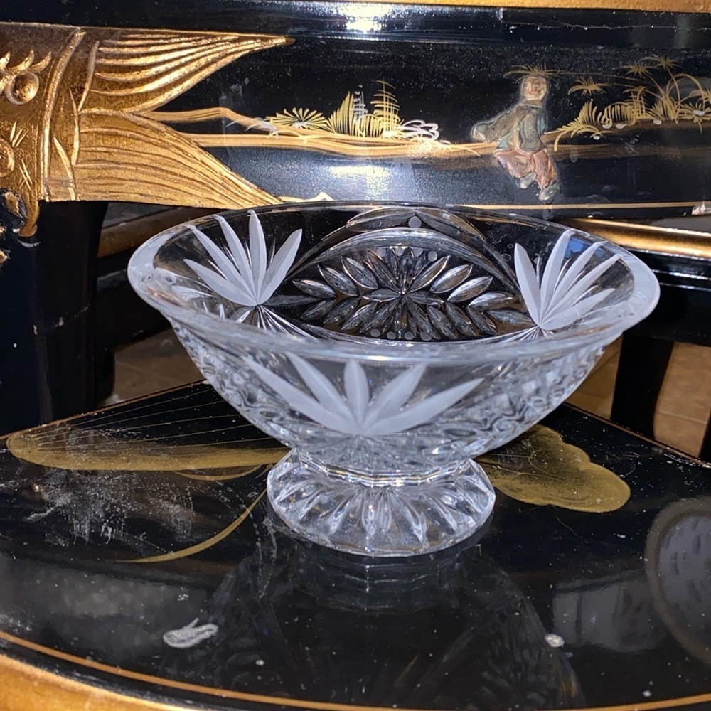 Waterford Crystal Tracy 6.5" Fan, Flat Wedge Cut Footed Bowl Luxury Dining